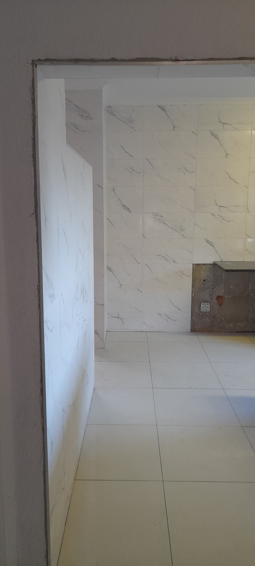 Marble walls going up